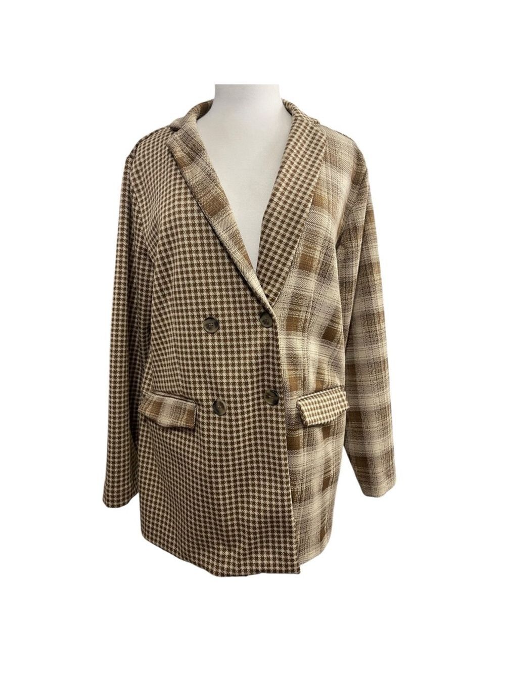 Women's maurices Blazer Brown White L